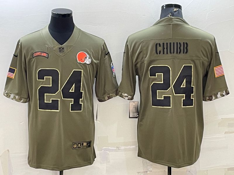 Men Cleveland Browns #24 Chubb Green 2022 Vapor Untouchable Limited Nike NFL Jersey